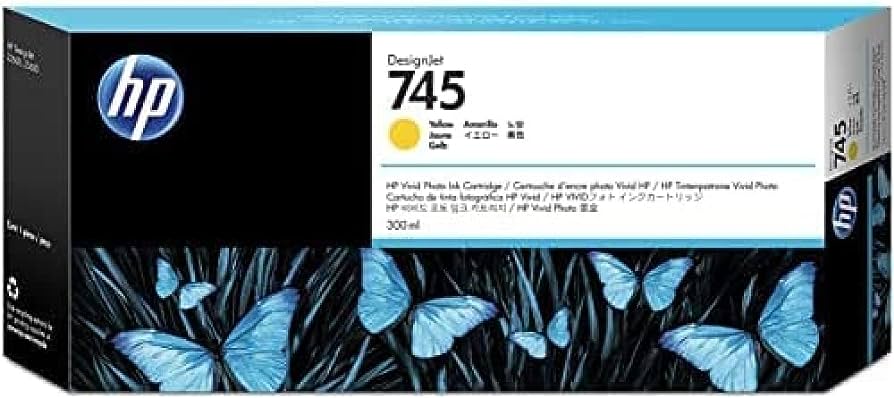 HP 745 300-ml DesignJet (F9K02A) Yellow Ink Cartridge