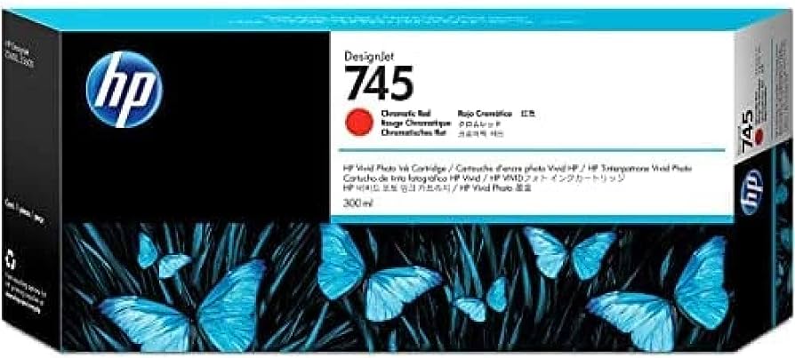 HP 745 300-ml DesignJet (F9K06A) Chromatic Red Ink Cartridge