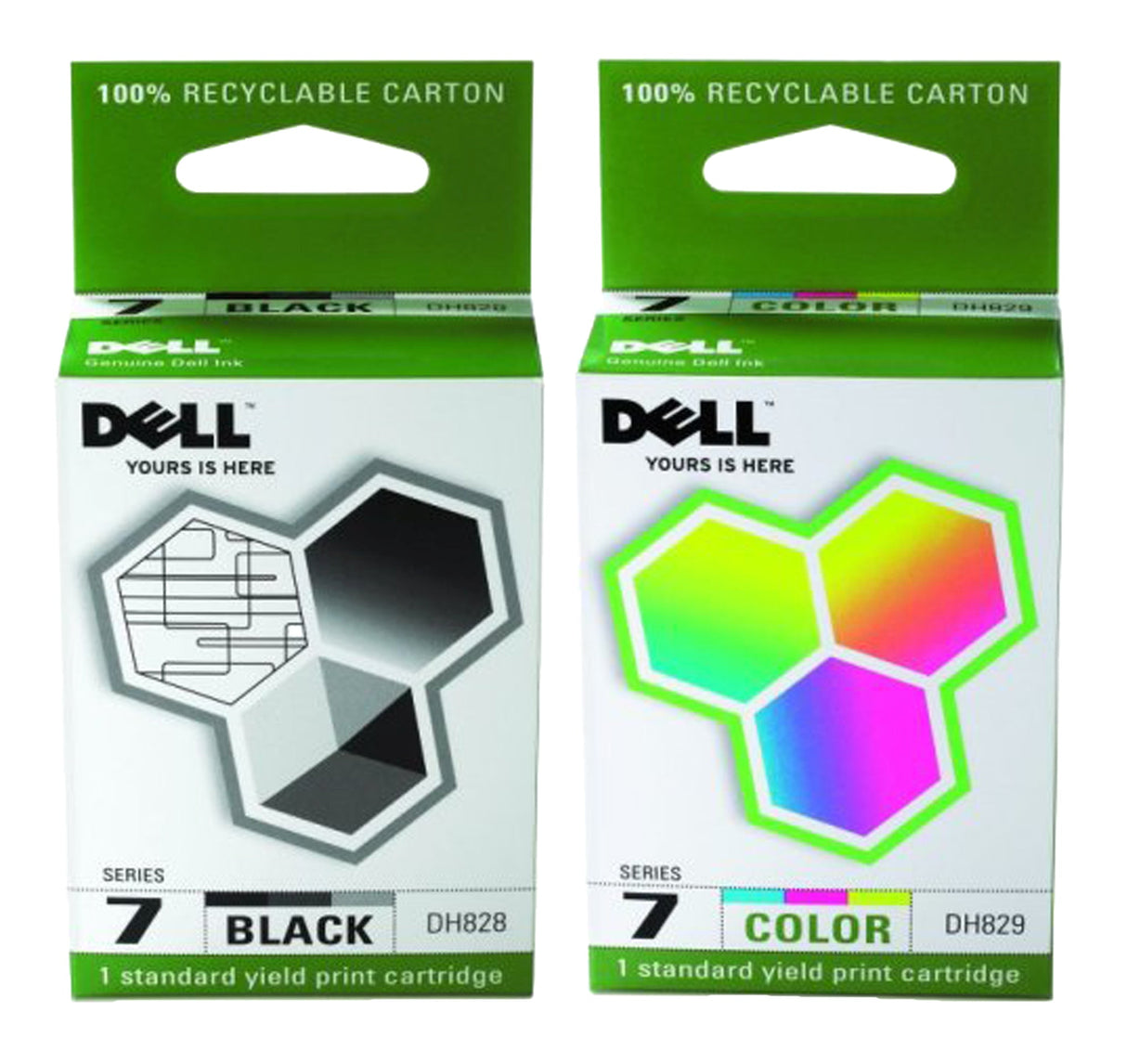 Genuine Dell Series 7 Black and Color Combo Pack Ink Cartridges