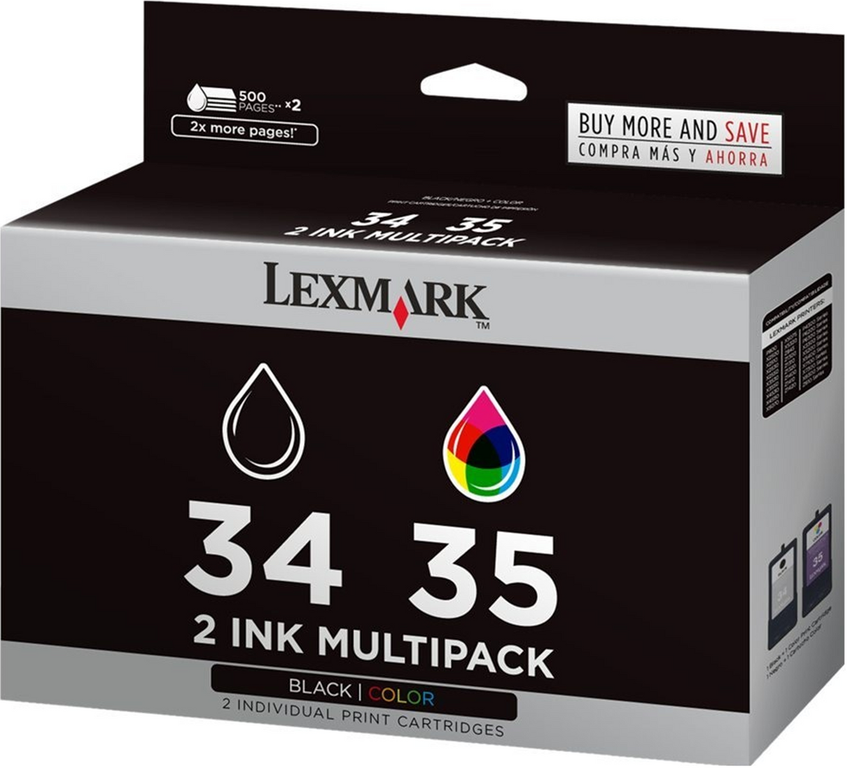 Genuine NEW Lexmark #34/#35 Ink Cartridges, 18C0535 Combo Pack