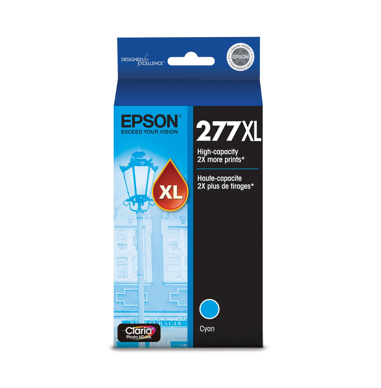 Epson 277XL High-Yield Cyan Inkjet Cartridge, T277XL220-S