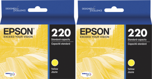 New Genuine Epson 220 Yellow Ink Cartridge | 2 pack