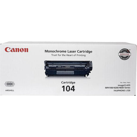 Canon 104 High Yield Black LaserJet Toner Cartridge, 0263B001