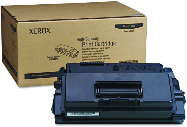 Genuine Xerox Phaser 3600 High-Yield Black Laser Toner Cartridge, 106R01371