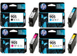 HP 905 Black and Color Ink Cartridge (Combo 4 Pack)