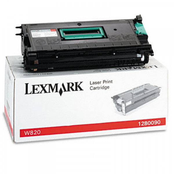 Lexmark W820 Black Toner Cartridge, 12B0090