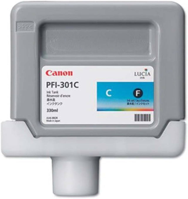 Canon PFI-301C Standard-Yield Cyan Ink Cartridge, 1487B001AA