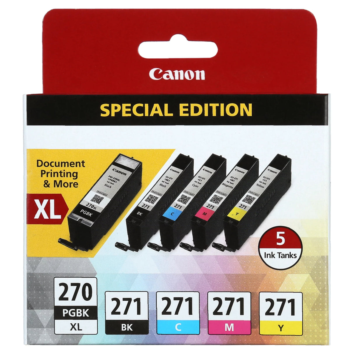 Canon PG-270XL Black and CLI-271 Black and color Ink Cartridges-5pack