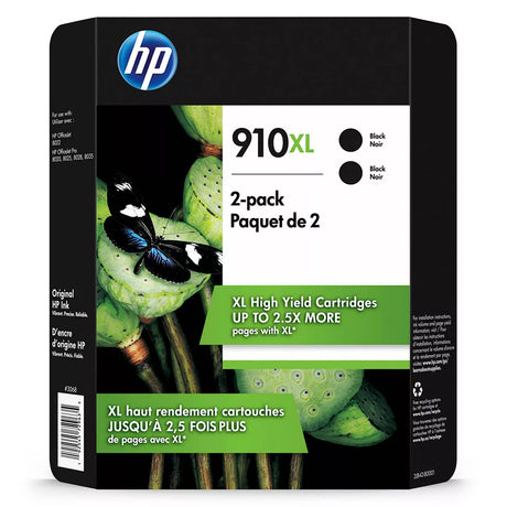 Original HP 910XL (3JB42BN) Black High Yield Ink Cartridge-2 Pack