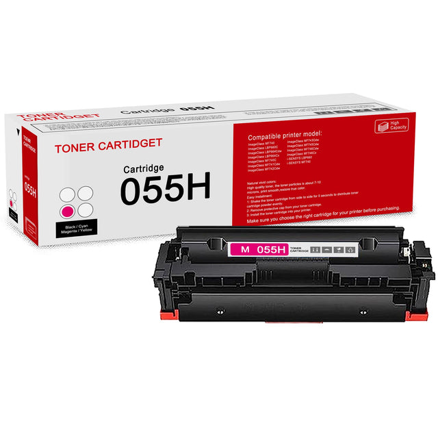 Original Canon 055H High-Yield Magenta Laser Toner Cartridge, 3018C001