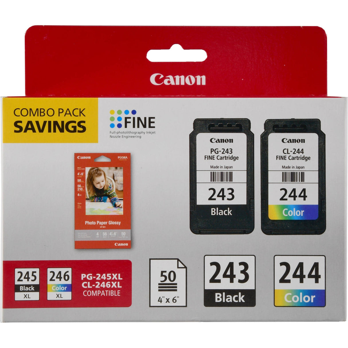 Original Canon PG-243/CL-244 Black & Color Ink Cartridges