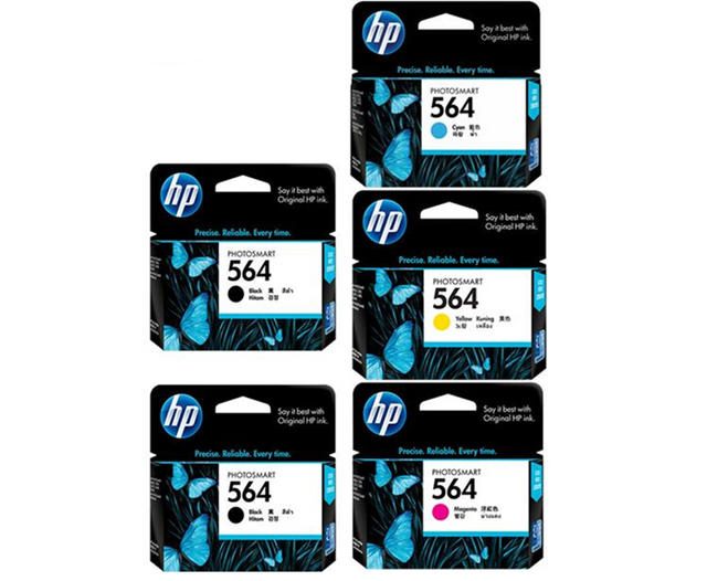 Original HP 564 2 Black, Cyan, Magenta, Yellow Ink (5-pack)