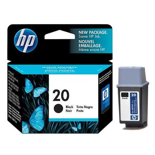 HP 20 Black Original Ink Cartridge, C6614DN