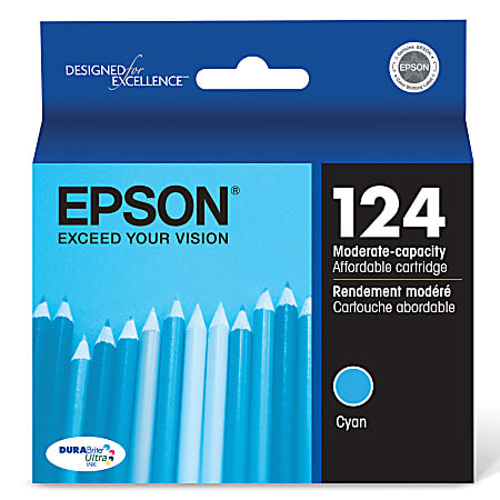 Original  Epson 124 Cyan Ink Cartridge