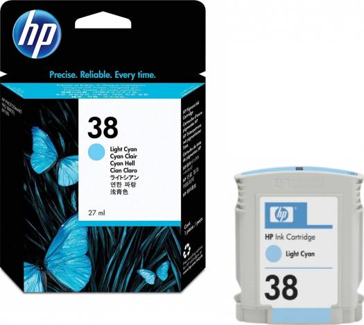 OEM HP 38 Light Cyan (C9418A) Ink Cartridge