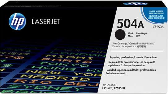 HP 504A Standard Yield Black LaserJet Toner Cartridge, CE250A