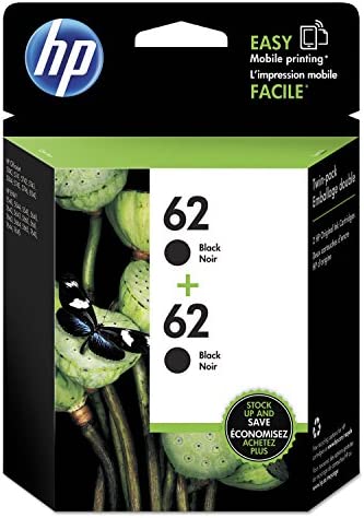 HP 62 (T0A52AN) Black Ink Cartridge- Twin Pack