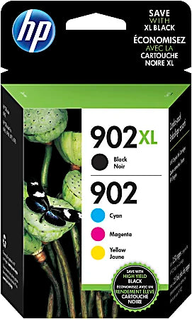 Original HP 902XL Black, & 902 Cyan, Magenta, Yellow Ink Cartridges