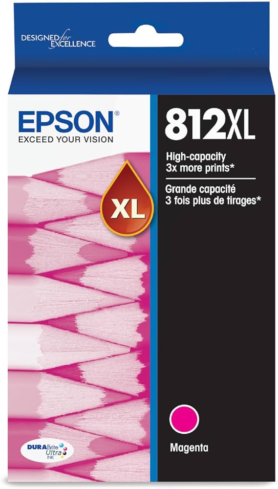 Epson T812XL Magenta High Yield Ink Cartridge (T812XL320-S)