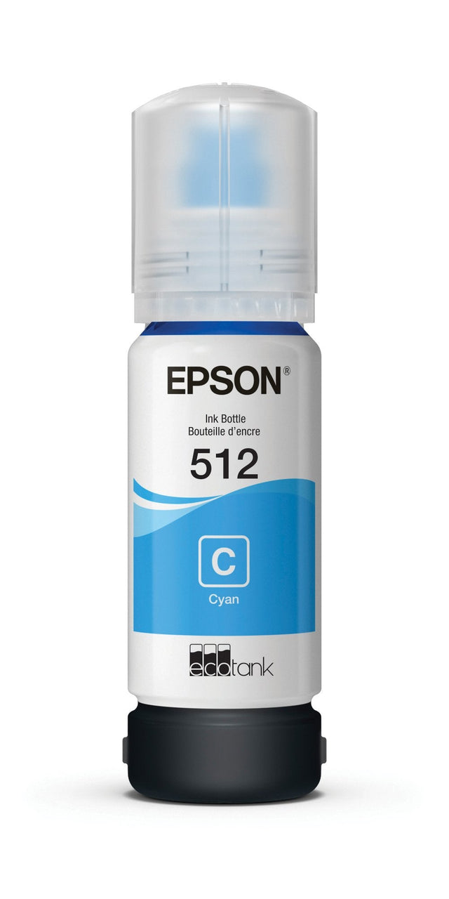 Original Epson 512 EcoTank Cyan Ink Bottle,T512220-S