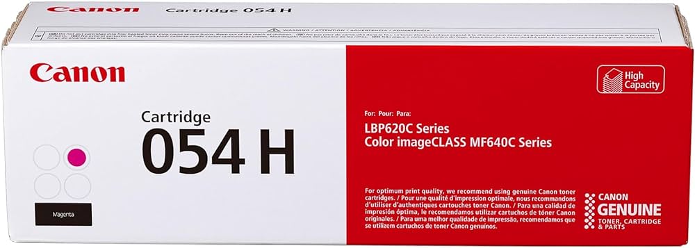 Canon 054H High Yield Magenta LaserJet Toner Cartridge, 3026C001