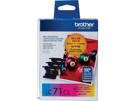 Original Brother LC71 Cyan, Magenta and Yellow Ink Cartridges ( 3 Pack )