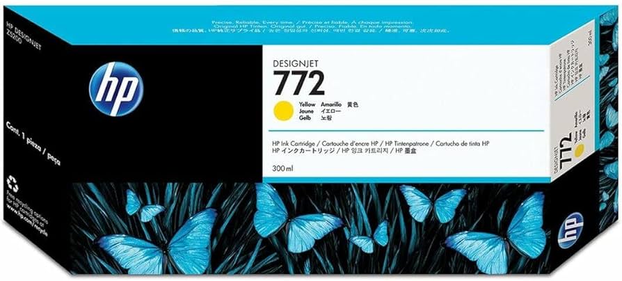 HP 772 300-ml Yellow DesignJet Ink Cartridge, CN630A