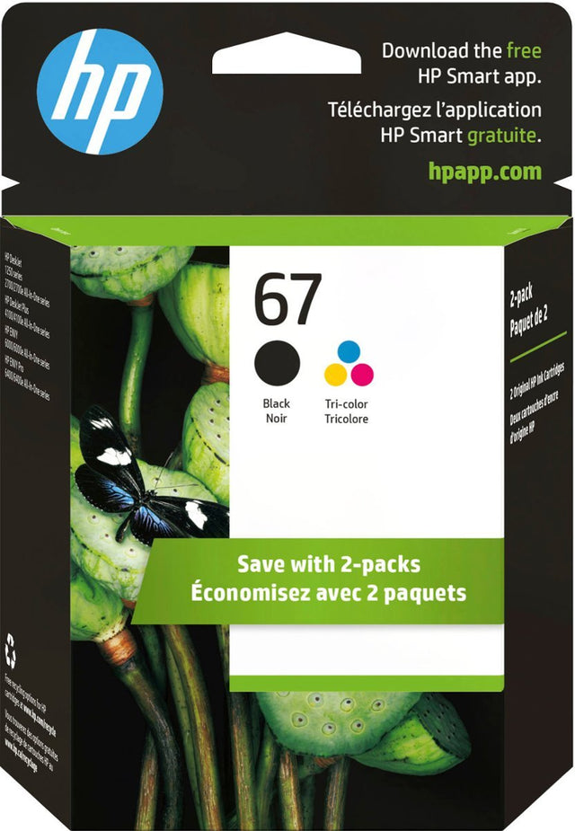 Original HP 67 Black and Color Ink Cartridge-2 Pack