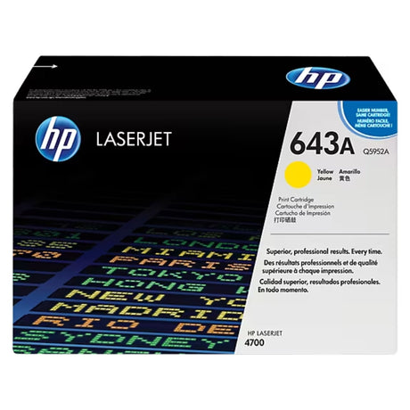 HP 643A High Yield Yellow LaserJet Toner Cartridge, Q5952A