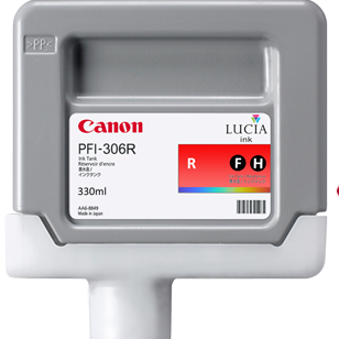 Canon PFI-306R Standard-Yield Red Ink Cartridge, 6663B001