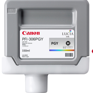 Canon PFI-306PGY Standard-Yield Photo Grey Ink Cartridge, 6667B001