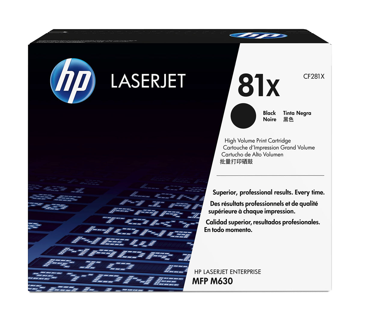 HP 81X High Yield Black LaserJet Toner Cartridge, CF281X