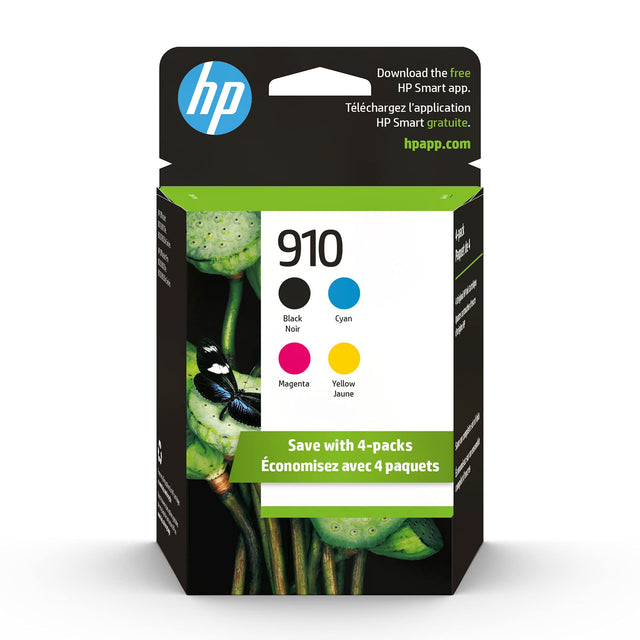 Original HP 910 Black, Cyan, Magenta, Yellow Ink Cartridges