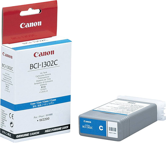 Original Canon BCI-1302C (BCI-1302) 130-ml Cyan Inkjet Cartridge