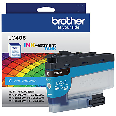 Original Brother LC406 Cyan Cartridge