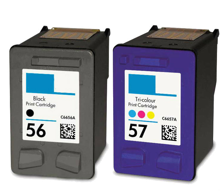 HP 56 Black and 57 Tricolor Ink Cartridges- Combo Pack