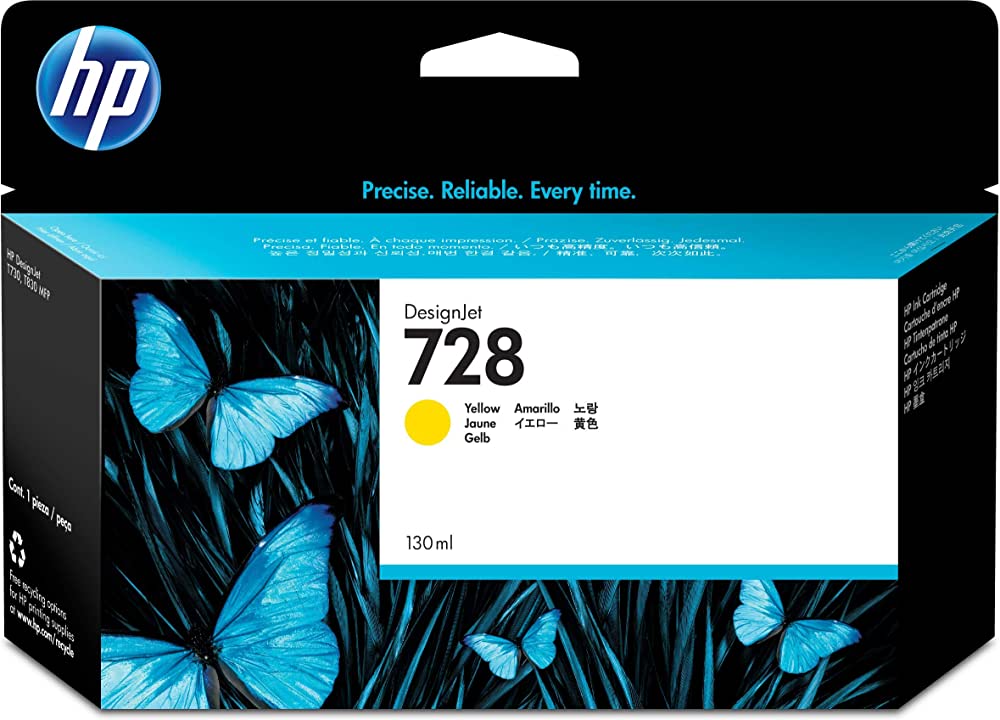 HP 728 130-ml (F9J65A) Yellow Genuine Ink Cartridge