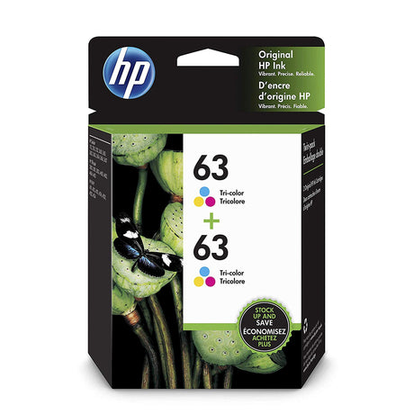 Original HP 63 (F6U61AN) Tri-Color Ink Cartridge- 2 Pack