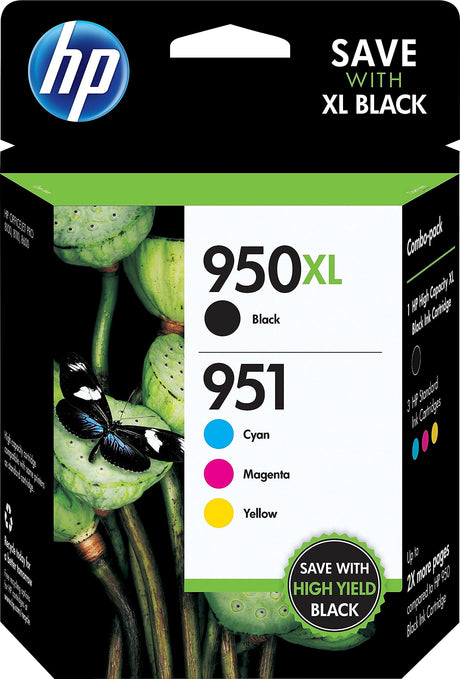 Original HP 950XL Black & 951 Cyan, Magenta & Yellow Ink Cartridges