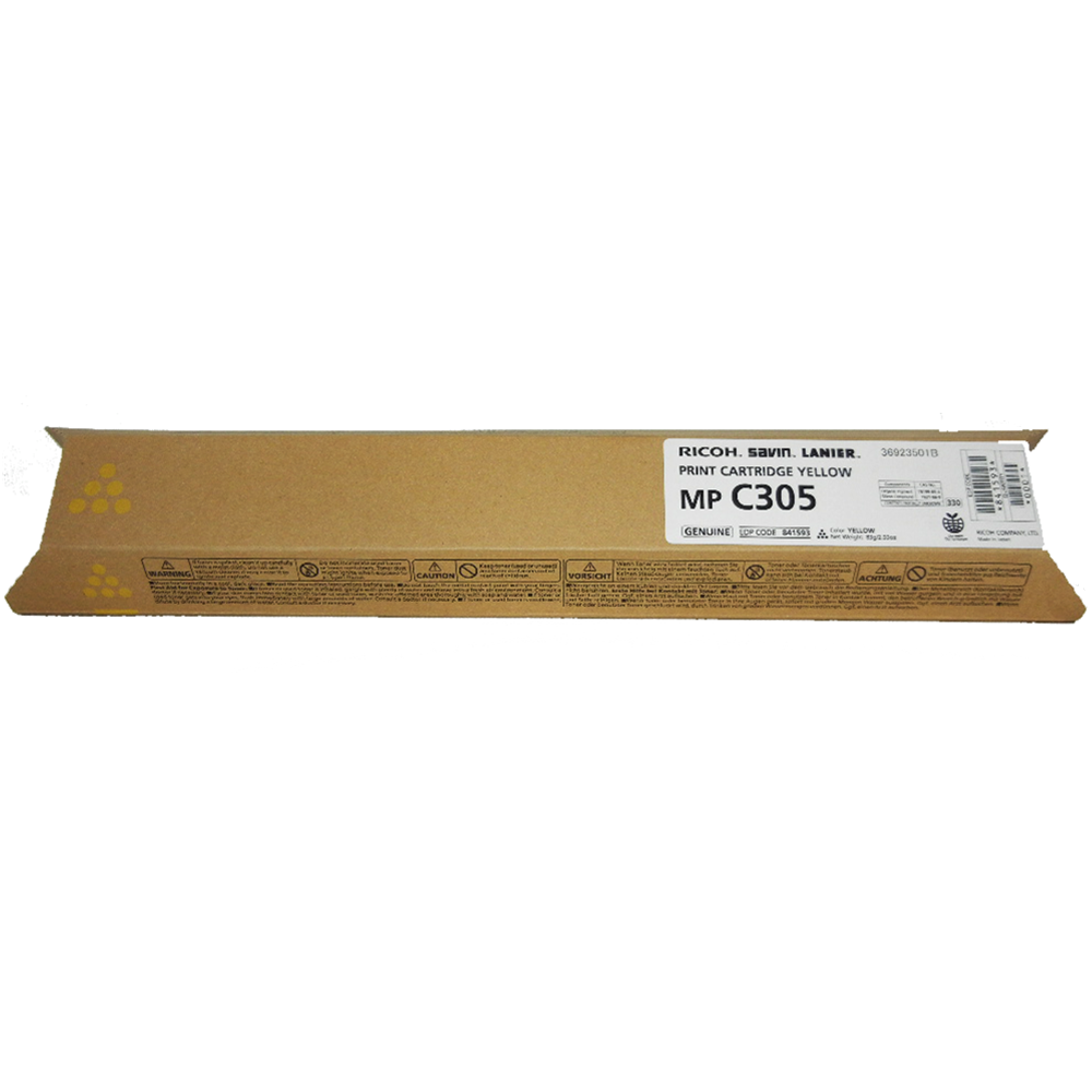 Ricoh MP C305 Yellow Toner Cartridge, 841593