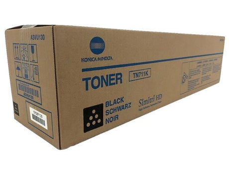 Konica-Minolta TN711K Black Toner Cartridge, A3VU130