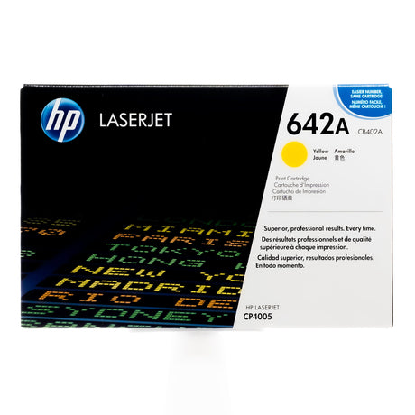 HP 642A High Yield Yellow LaserJet Toner Cartridge, CB402A