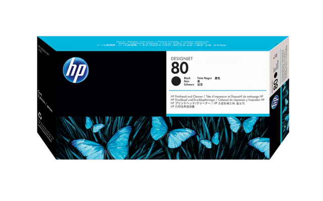 HP 80 (C4820A) Black Printhead & Printhead Cleaner