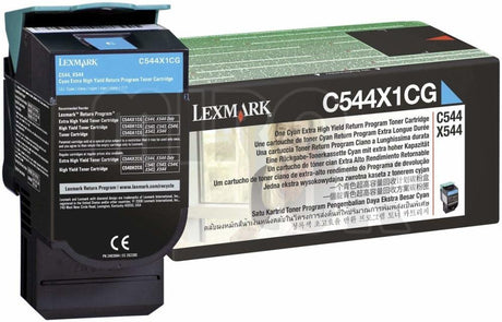 Lexmark C544X1CG Extra High Yield Cyan Toner Cartridge