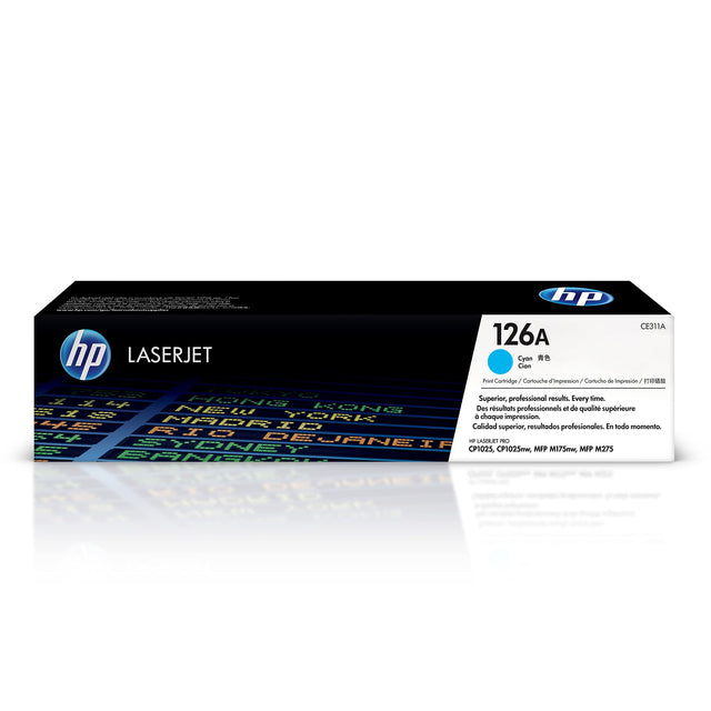 Original HP 126A Standard Yield Cyan Toner Cartridge, CE311A (1000 Pages)