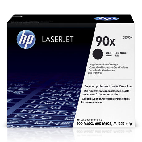 Original HP 90X High- Yield Black Laser Toner Cartridge, CE390X