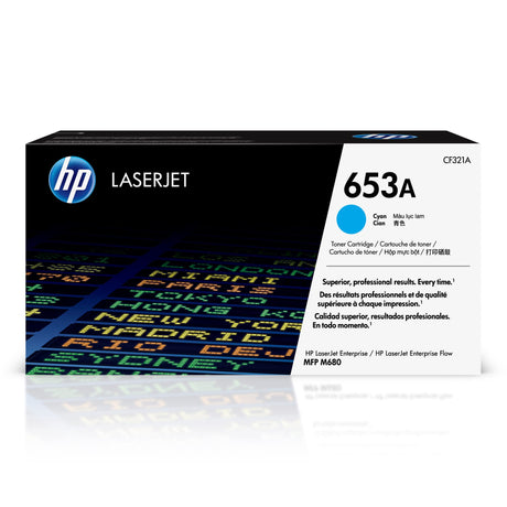 Genuine HP 653A Standard-Yield Cyan Toner Cartridge, CF321A