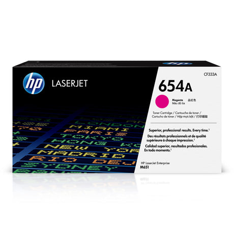 Original HP 654A Magenta LaserJet Toner Cartridge, CF333A