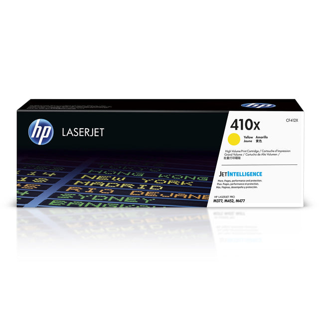 HP 410X High-Yield Yellow Laser Toner Cartridge, CF412X