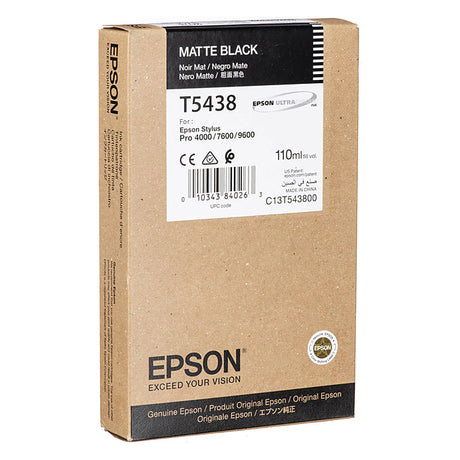 Original Epson T543800 110ml Matte Black Ink Cartridge